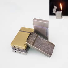 Classic Ultra-Thin Grinding Wheel Lighter Retro Metal Open Flame Butane Gas Lighters Cigarettes Smoking Accessories Gift For Man 2024 - buy cheap