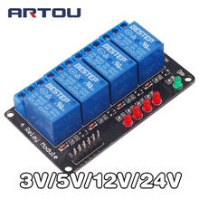 3.3V 5V 12V 24V 4 Channel Relay Module Low Level Trigger Relay Output 4 way Relay Module for Arduino 2024 - buy cheap