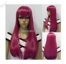 Zhaoxia-peluca completa de cabello sintético para mujer, pelo largo, rosa, rojo y liso, nueva Peluca de Cosplay, modelo ++ 01487 @ Q8 ++ 2024 - compra barato