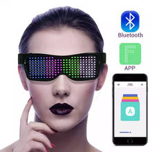 Gafas LED luminosas para fiesta, lentes luminosas programables con Bluetooth, parpadeantes y nocturnas, juguete para animación de texto DIY, gafas LED flash rápidas 2024 - compra barato