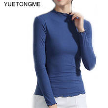 Camiseta feminina casual listrada de manga longa, slim, moda outono e inverno tsp150 2024 - compre barato