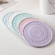 Absorbent Drink Coaster Colourful Diatomite Round Fashion Cup Mat insulation Pad Protecting Table kitchen Coaster Accessories 2024 - buy cheap