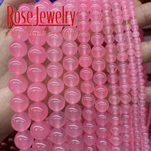 Natural Stone Pink Jades Chalcedony Beads Round Loose Beads 4 6 8 10 12 14mm For Jewelry Making DIY Bracelet Necklace 15" Strand 2024 - buy cheap