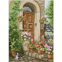 Summer flower porch patterns Counted Cross Stitch 11CT 14CT 18CT DIY Chinese Cross Stitch Kits Embroidery Needlework Sets 2024 - buy cheap