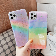 Sonho rosa arco-íris sequin caso de telefone para iPhone 12 Pro Max 12 Mini 12 Pro 11 X XR XS Max 6s 6 Plus 8 7 Plus 11 Pro Max SE 2020 macio à prova de choque glitter capa traseira 2024 - compre barato