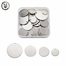 60pcs 304 Stainless Steel Blank Stamping Tag Pendants Charms Flat Round Stainless Steel Color, 15~30x1mm, Hole: 1~2mm, 60pcs/box 2024 - buy cheap