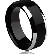 European and American Tungsten Steel Ring Fashionable Men's Jewelry Single Men's Black Ring Jewelry 2024 - buy cheap