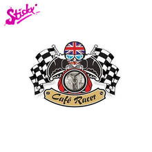 STICKY Retro Cafe Racer Ton Up Motorcyclist British Flag Design For British Motorbike Vinyl Car Motorbike Helmet Off-road Laptop 2024 - buy cheap