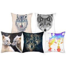 Fuwatacchi Fierce Wolf Photo Pillow Case Handsome Animals Printed Pillow Cover for Home Sofa Decorative Cushion Covers 45x45cm 2024 - buy cheap