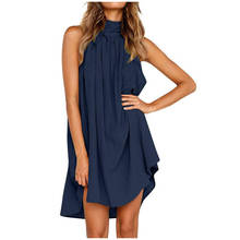 Elegant Summer Midi Dress Women O-Neck Sleeveless Beach Dress Casual Street Sexy Dress Club Party Dress 2020 New Clothes 2024 - buy cheap