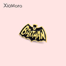 Bartman-Pin de esmalte negro dorado, insignia de murciélago, héroe gótico, serie de TV, joyería, broches personalizados, Pin de solapa para regalos de amigos 2024 - compra barato
