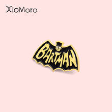 Bartman Enamel Pin Black Gold Bat Badge Gothic Hero TV series Jewelry Custom Brooches Lapel Pin For Friends Gifts 2024 - buy cheap