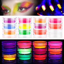 Pó de pigmento fluorescente para unhas, pigmento em 3 cores neon, conjunto de glitter para unha, pó brilhante, esmalte em gel diy, manicure para arte de unhas 2024 - compre barato