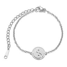 High Quality Stainless Steel Tai Ji Yin and Yang Chain Bracelet For Women Jewelry Gift 15+6cm 2024 - buy cheap