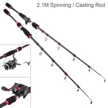 2.1m 2.4m 2.7m 7 Section Carbon Fiber Lure Fishing Rod Travel Ultra Light Spinning / Casting Fishing Pole Fishing Tackle 2024 - buy cheap