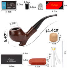 Classic Smoking Pipe Tools Gift Set 9MM Filter Ebony Tobacco Pipe with Free Tobacco Accessories 2024 - buy cheap
