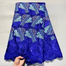 High Quality African Swiss Voile Lace Fabric With Stones Soft Embroidery Dry Voile Lace Materials Nigerian Swiss Lace 5yards 2024 - buy cheap