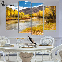 Póster de paisaje amarillo brillante de otoño sin marco, decoración moderna para dormitorio, sala de estar, dormitorio, lienzo de pintura artística para pared 2024 - compra barato