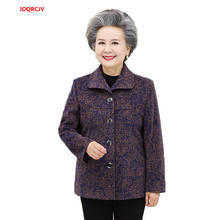 Casaco de primavera feminino, casaco da moda com manga longa, avó, de meia-idade, casual, cardigã, jaqueta plus size 5xl w1509 2024 - compre barato
