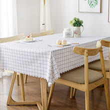 Plastic PVC Thick rectangular lattice printed tablecloth Waterproof Oilproof Home kitchen dining Table colth Cover Mat Oilcloth 2024 - buy cheap