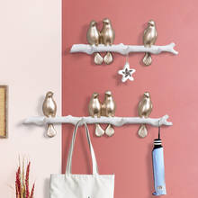 American 3D Cute Resin Bird Wall Hangers Ornaments Porch Coat Bag Hook Rack Crafts Home Livingroom Wall Sticker Mural Decoration 2024 - buy cheap