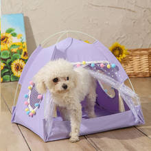 Лето кошка кровать дом с рисунком собачки и котика палатка-гнездо питомник для собак Кошкин дом собаки кровать собаки домик для домашних животных, «вигвам» Cama Para Gato 2024 - купить недорого