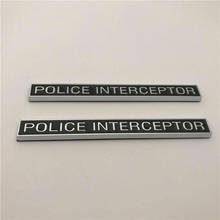 2x Metal Black Chrome Police Interceptor Car Fender Emblem Badges Decal Stickers 2024 - buy cheap