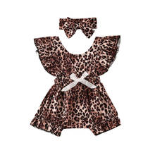 Citgeett Summer Newborn Baby Girls Leopard Jumpsuit Bodysuit Headband Outfits Casual Jumpsuit Clothes 2024 - buy cheap
