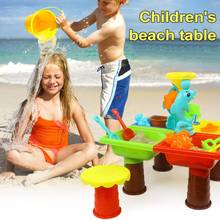 Kids Summer Outdoor Beach Sandpit Toys Sand Bucket Water Wheel Table Play Set Toys Children Learning Education Toy Baby Birthday 2024 - buy cheap
