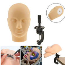 Cabeza de Maniquí de silicona suave para masaje, maniquí de entrenamiento para práctica de pintura facial, mesa de escritorio negra, soporte de abrazadera C 2024 - compra barato