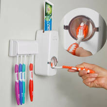 Dispensador de pasta de dentes automático família suporte de escova de dentes rack de montagem na parede 2024 - compre barato