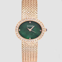 Fashion GUOU Top Luxury Brand Diamond Women Jewelry Watches Vintage Oval Watch Full Steel Bracelet Wrist Business Analog Clocks 2024 - buy cheap