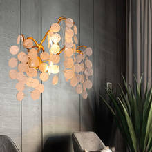 Постмодернистская стеклянная настенная лампа, роскошный простой прикроватный светильник из хрустального стекла для гостиной, спальни, модель комнаты, лампа из меди 2024 - купить недорого