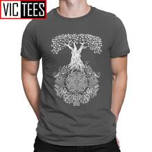 Viking camiseta árvore da vida valhalla filho de odin men manga curta o pescoço tamanho grande camisetas masculinas qualidade 100% algodão topos 2024 - compre barato