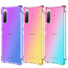 Funda de teléfono a prueba de golpes con gradiente de arcoíris para Sony Xperia L5 1 10 III, carcasa trasera protectora de silicona suave para sony Xperia L4 2024 - compra barato