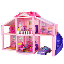 Casa de boneca 3d em miniatura, casa de bonecas com móveis em miniatura para garagem, brinquedo para crianças 2024 - compre barato