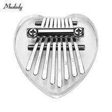 Muslady kalimba 8 teclas polegar piano mini portátil kalimba com cordão instrumento musical para adultos crianças 2024 - compre barato