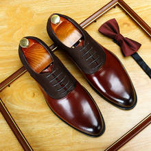 Zapatos planos formales de cuero genuino para hombre, calzado de negocios Oxford, color negro, para boda, Otoño, talla 46 2024 - compra barato