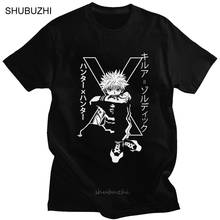 Killua Zoldyck T Shirt for Men Pre-shrunk Cotton Handsome T-shirt Crew Neck Short Sleeve Hunter x Hunter Tee Slim Fit Clothing 2024 - buy cheap