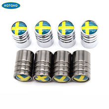 Tapa de vástago de válvula de neumático de bandera nacional de Suecia de cobre, 4 unids/set/juego, tapas de válvula de aire de vástago de rueda para automóviles 2024 - compra barato