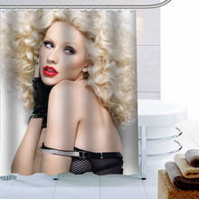 HOT SALE Christina Aguilera Girl Shower Curtain Polyester Fabric 12 Hooks For The Bathroom Waterproof Mildew Funny Bath Curtain 2024 - buy cheap