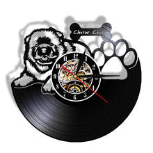 Chow Chow Design Vinyl Record Wall Clock Songshi Quan Puppy Dog Breed Decor Carved Gramophone Music Record Retro Album Clock 2024 - buy cheap