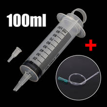 1 Set 100ml Plastic Syringe Syringe Disposable Syringe For Refilling Measuring & 1m Silicone Tube For Injectors Ink 2024 - buy cheap