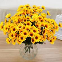 1 Bunch Of 15 Heads 7 Stems Artificial Sunflower Flower Silk Flower Wedding Family Party Gathering Artificial Flower Decoration 2024 - buy cheap