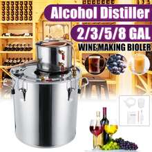 2GAL/3GAL/5GAL/8GAL DIY Home Distiller Moonshine Alcohol Still Stainless Copper Water Wine Essential Oil Brewing Kit 2024 - купить недорого