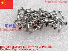 Captive screws M1.6x8 DIN 7985 Pan Head T5 Driver A2-70 Polished QCTi Screw 2024 - buy cheap