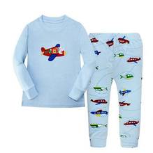Новое поступление; Комплекты с принтом; Пижамы для малышей с длинными рукавами; Ночное белье для маленьких мальчиков пижамы с персонажами из мультфильмов детская пижама из 100% хлопка 2024 - купить недорого