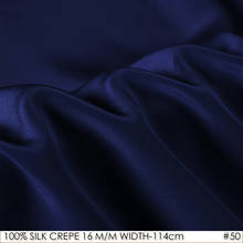 Máquina de crepe chinês de seda, 114 cm de largura, 16 m/m /100% seda pura amoreira, cor fosca, feminina, vestido de noite, tecido azul escuro masculino 2024 - compre barato