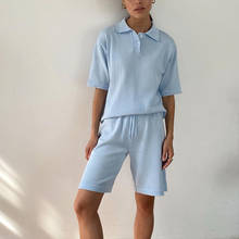 Meiyanyoung-Camiseta de manga corta y pantalones cortos de motorista para mujer, conjunto de dos piezas, trajes cortos, chándal femenino, 2 piezas 2024 - compra barato