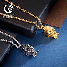 Fongten Retro Animal Pendant Necklace Men Stainless Steel Vintage Long Chain Men's Necklaces Fashion Jewelry 2024 - buy cheap